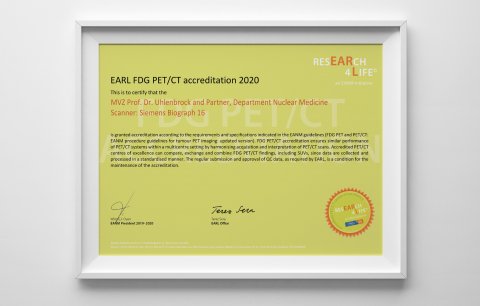 Auszeichnung: MVZ Uhlenbrock ist „PET/CT centre of exellence“ 